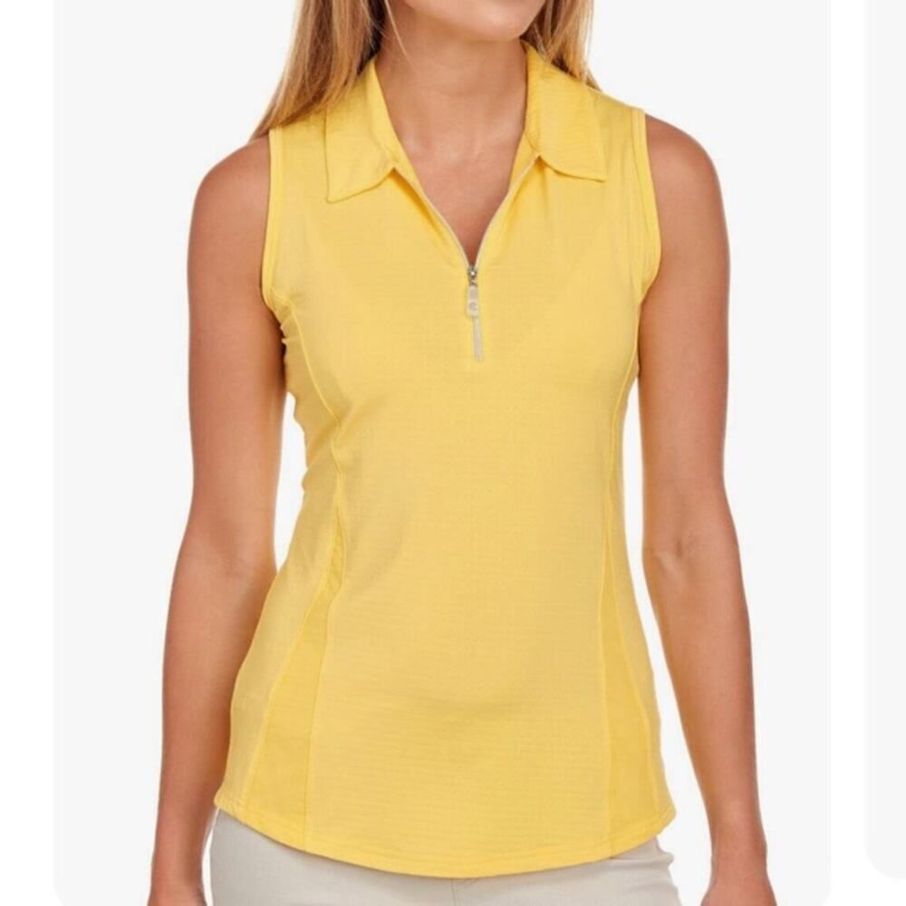 Bette & Court Yellow Sleeveless Performance Top